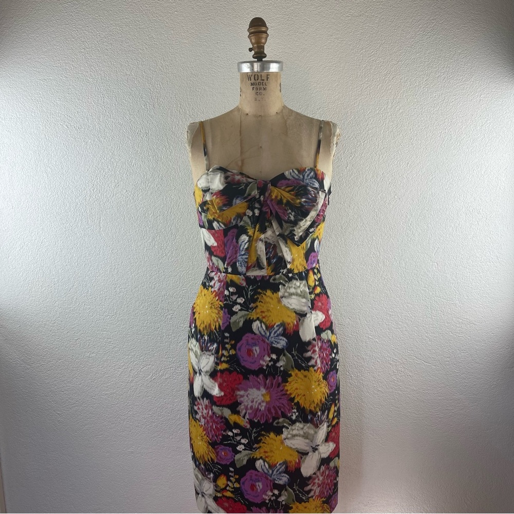 Anthropologie l 2 Moulinette Soeurs Tropica Retro Pinup Bow Pencil Wiggle Dress